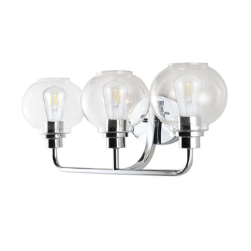 Sandrine Iron/Seeded Glass Cottage Rustic LED Vanity Light